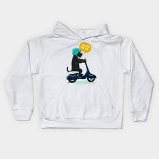 Scottish terrier riding a scooter Kids Hoodie